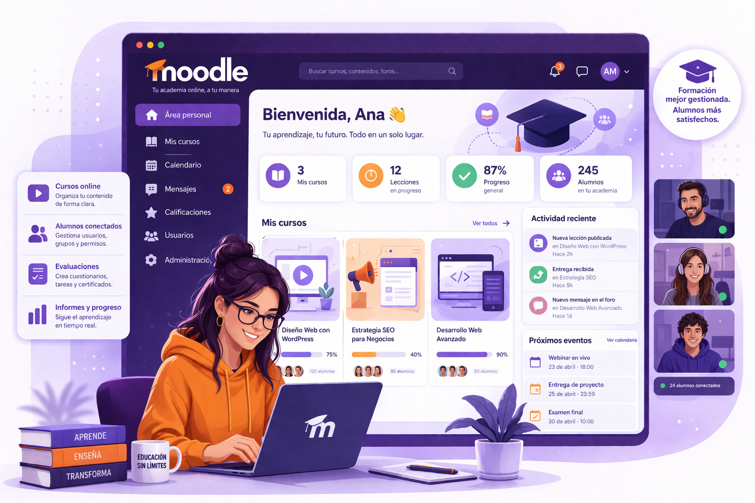Aula virtual Moodle para formación online